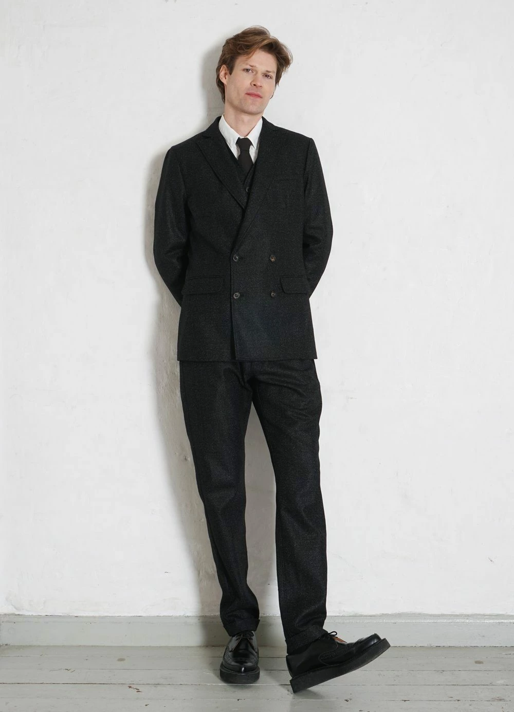 HANSEN GARMENTS WALTER | Classic Double Breasted Blazer | Black Marble - Image 2