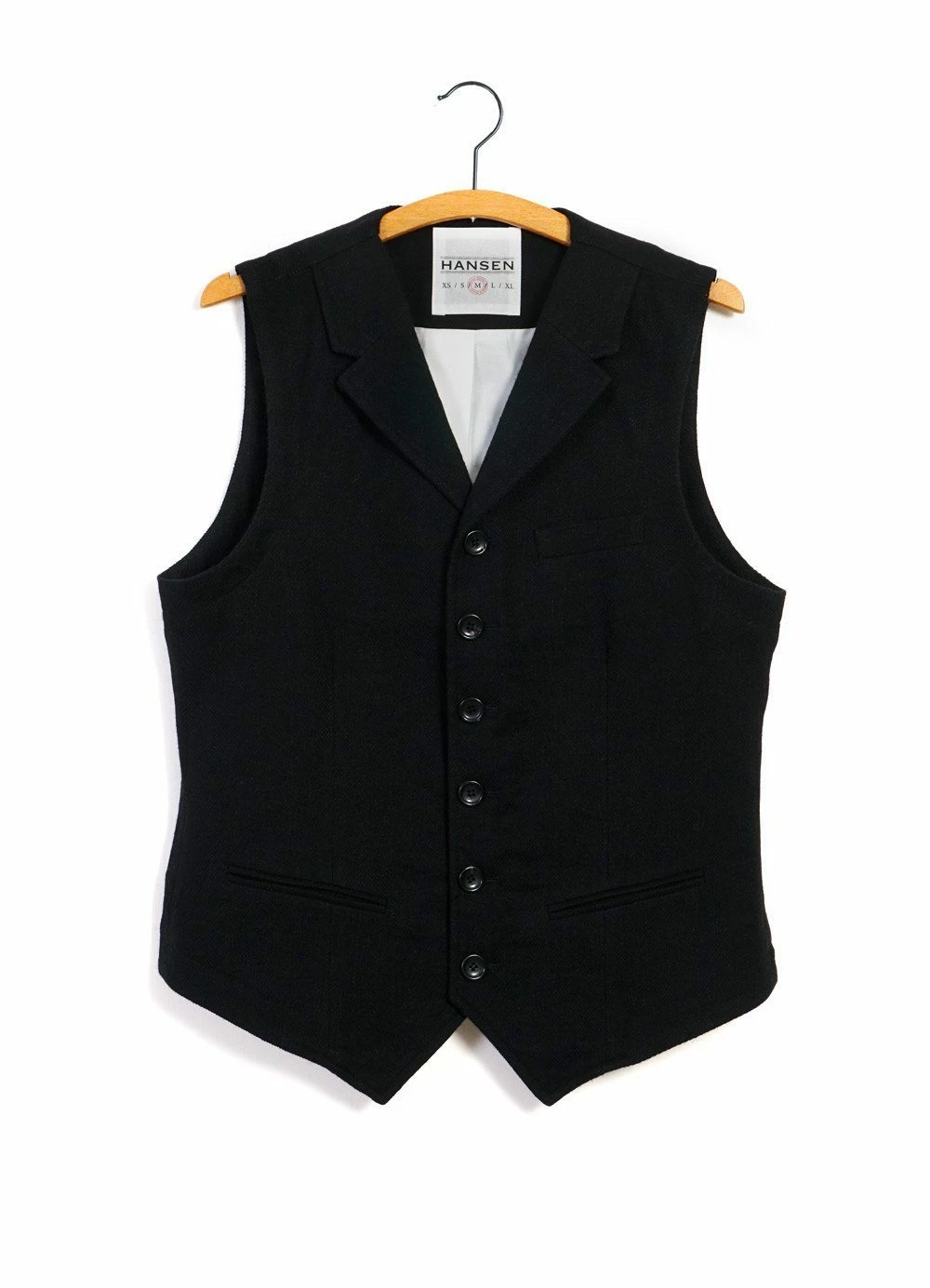 HANSEN GARMENTS WILLIAM | Lapel Waistcoat | Black
