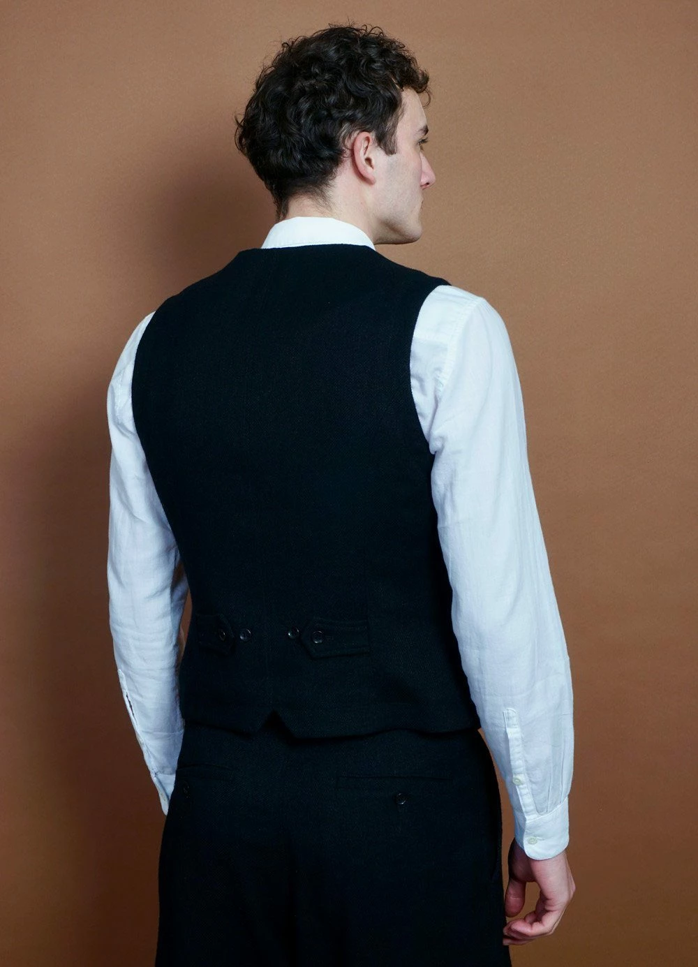 HANSEN GARMENTS WILLIAM | Lapel Waistcoat | Black - Image 4