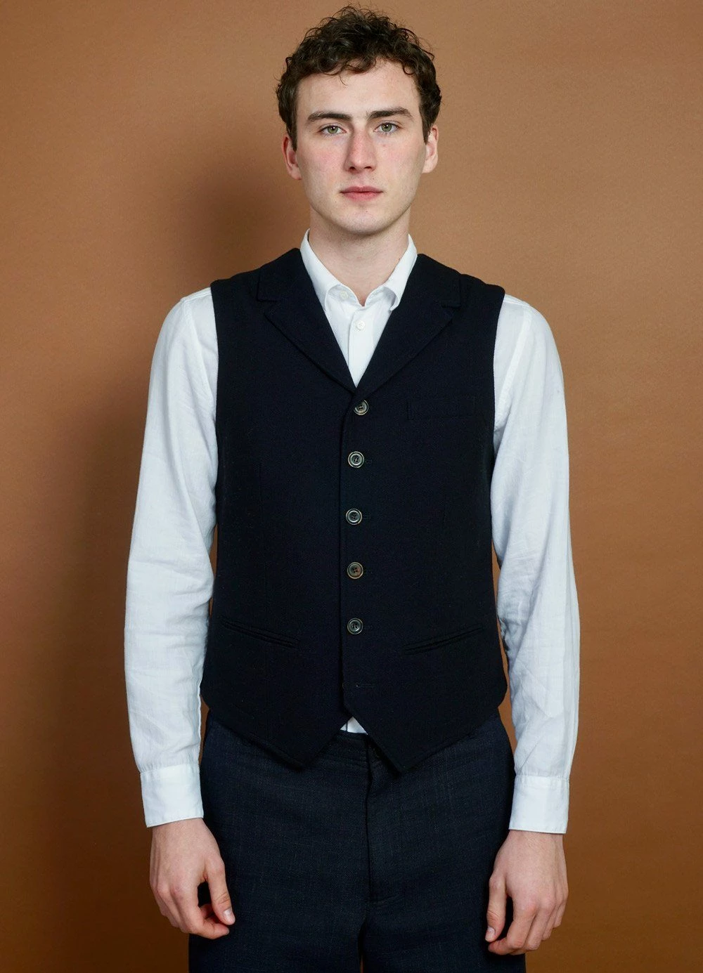 HANSEN GARMENTS WILLIAM | Lapel Waistcoat | Deep Indigo - Image 3